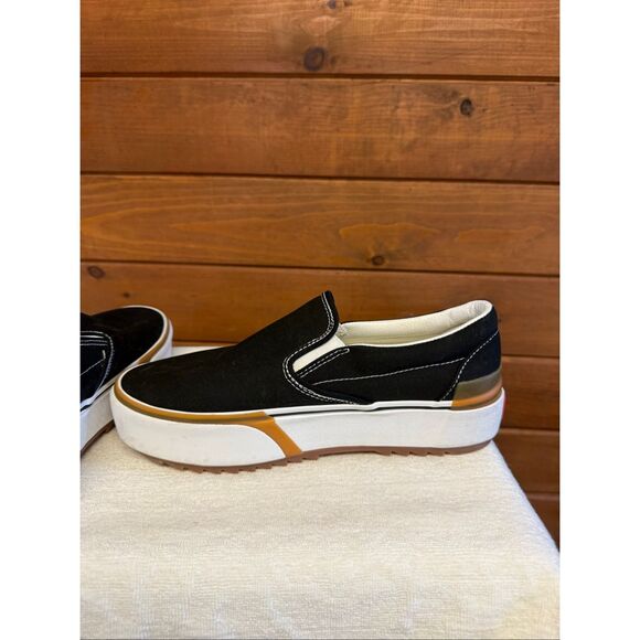 Vans Unisex Slip-On Stacked black, white, gum platform shoe Mens Sz 9 NWOB - Picture 5 of 8